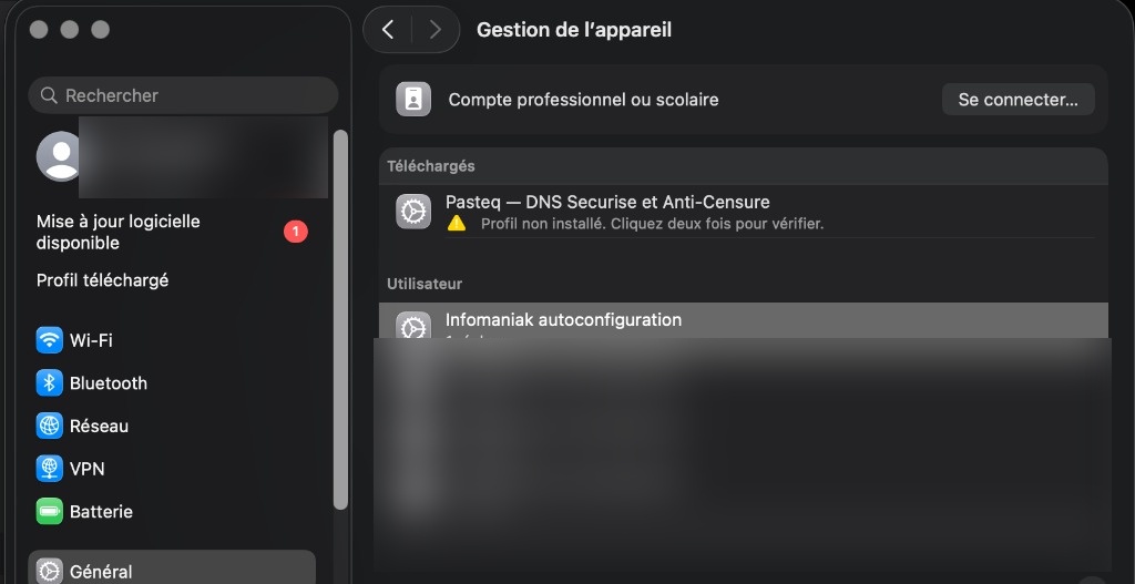 Aperçu Réglages Apple